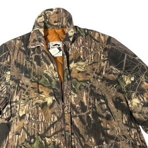 Vintage DUXBAK Mossy Oak Hunting Camo Jacket Adult Size L Made In USA